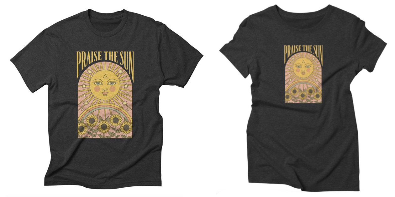 Thiago Correa's "Praise the Sun" on a Men's and Women's Triblend T-Shirt