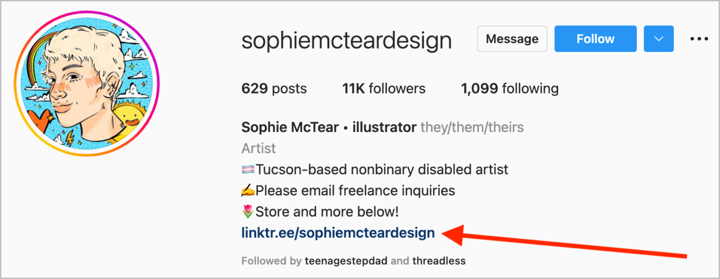 Sophie McTear's Instagram Bio