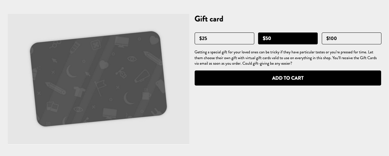 Gift Cards Page