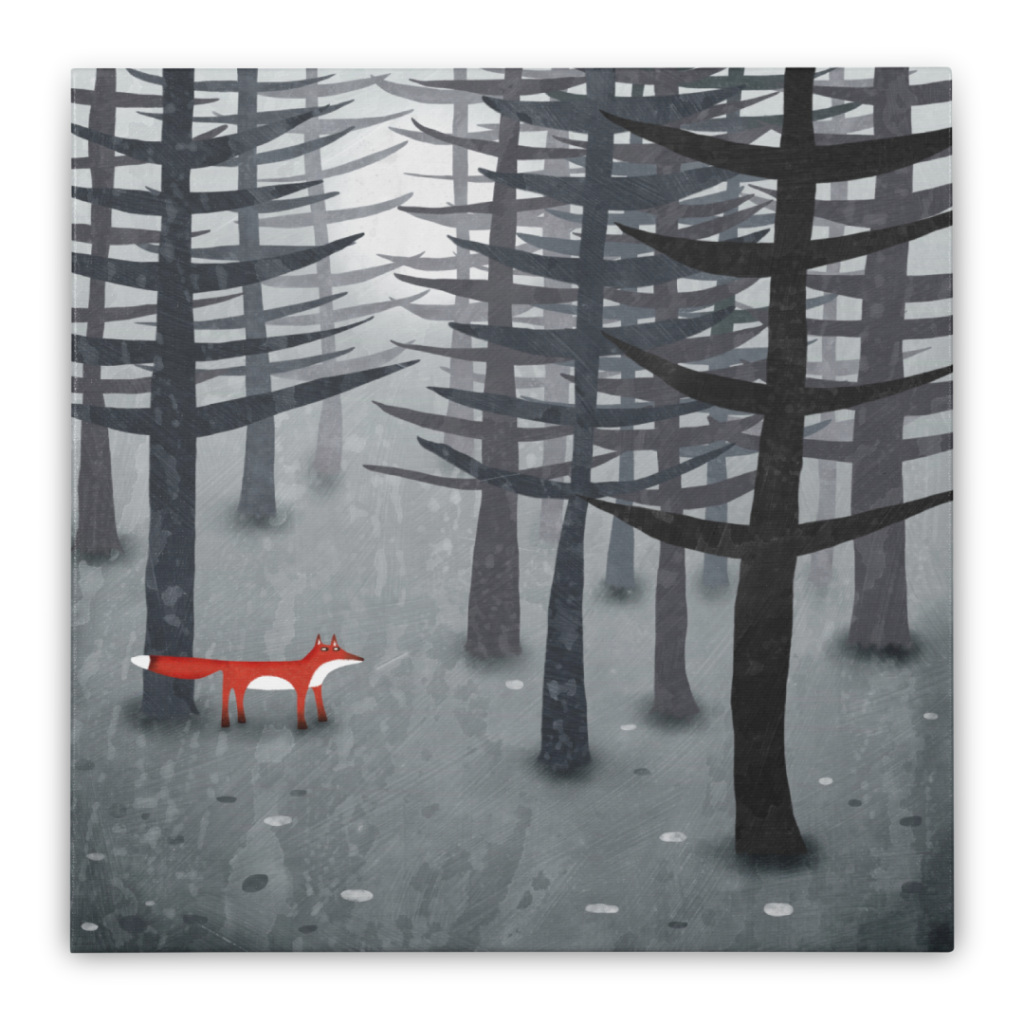 "The Fox and the Forest" Stretched Canvas by Nic Squirrell
