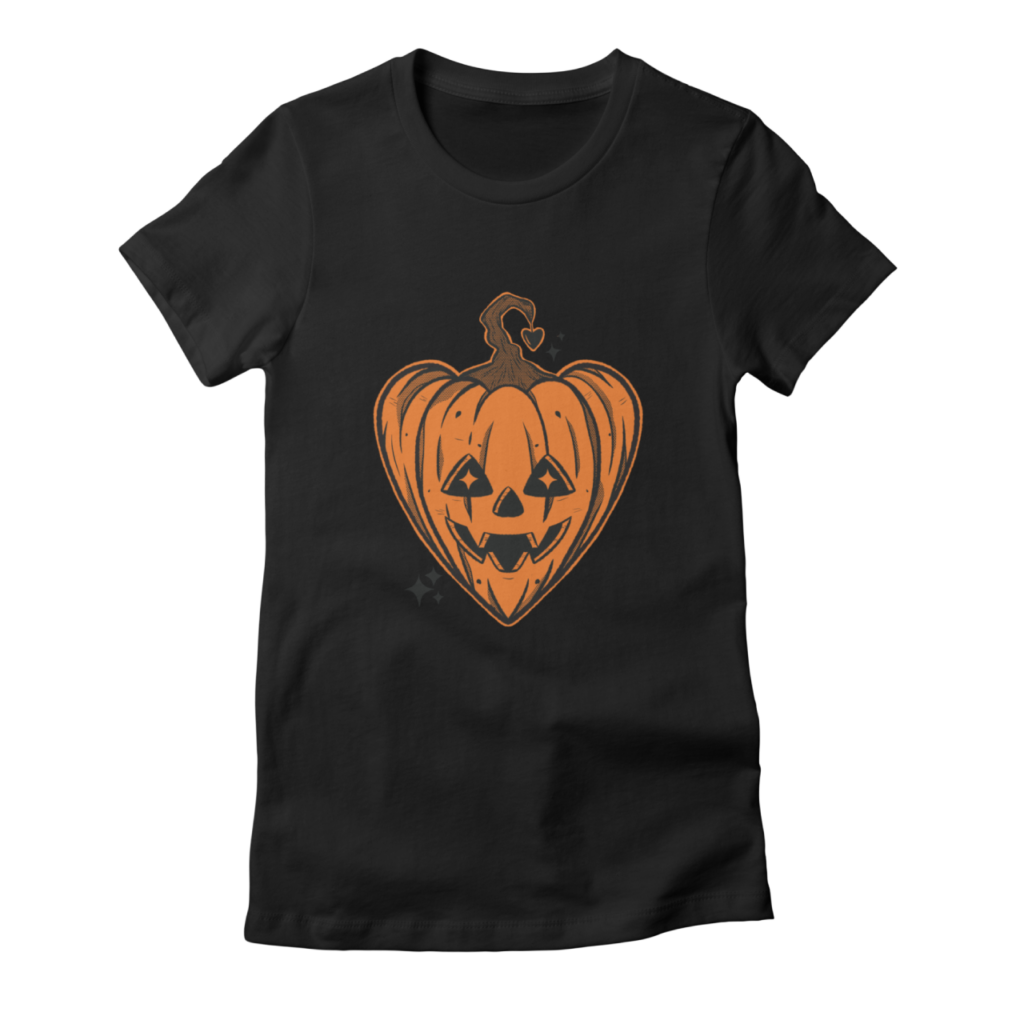 "Pumpkin Heart" Fitted T-Shirt